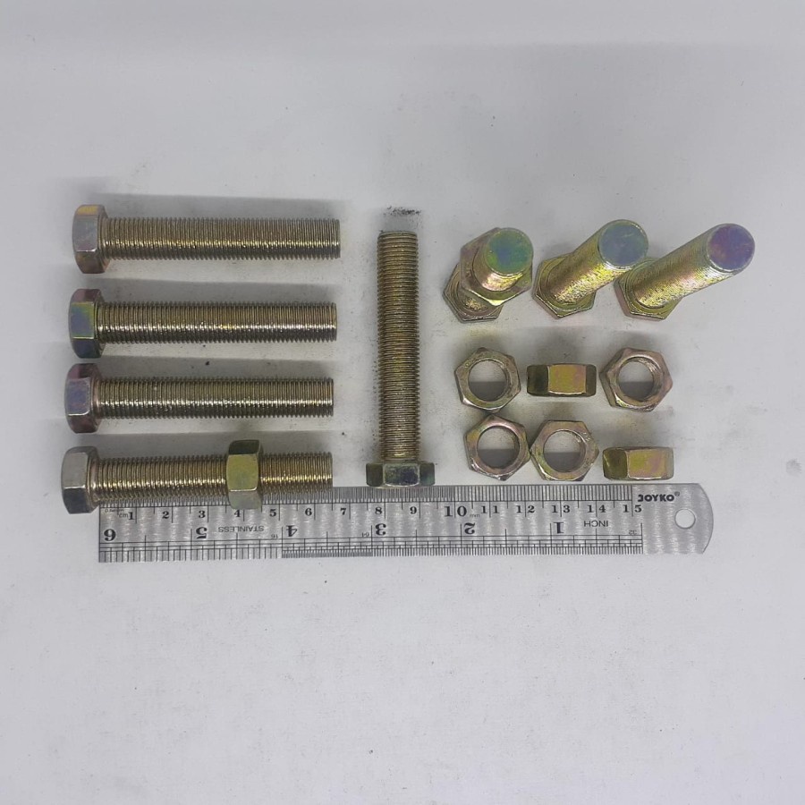 BAUT MUR KUNING M12 X 65 / BMK M12 X 65 / BAUT M12X65 KUNING / BAUT M12 / BAUT 17 KUNCI 17 / PANJANG