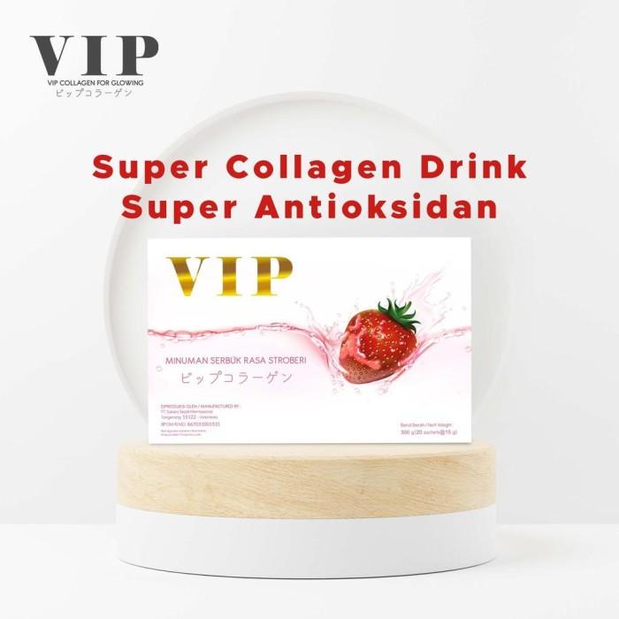 [COD] VIP Collagen Antioxidant Drink Suplemen Kecantikan Pemutih Kulit Wajah &amp; Tubuh Sehat dan Glowing - BPOM 1BOX 20sachet