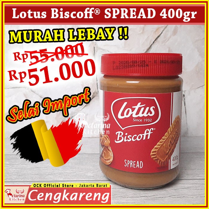 

SELAI- LOTUS BISCOFF SPREAD 400GR - SELAI BISKUIT LOTUS BISCOF IMPORT BELGIA -SELAI.