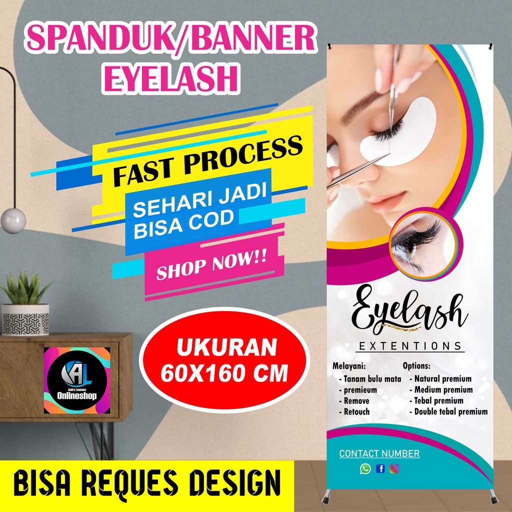 Spanduk, Banner Berdiri Eyelash Extension