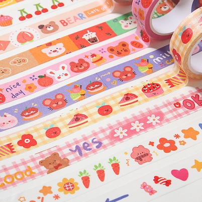 

HI393 Washi Tape Gambar Unik Beruang Kelinci Untuk Keperluan Jurnal