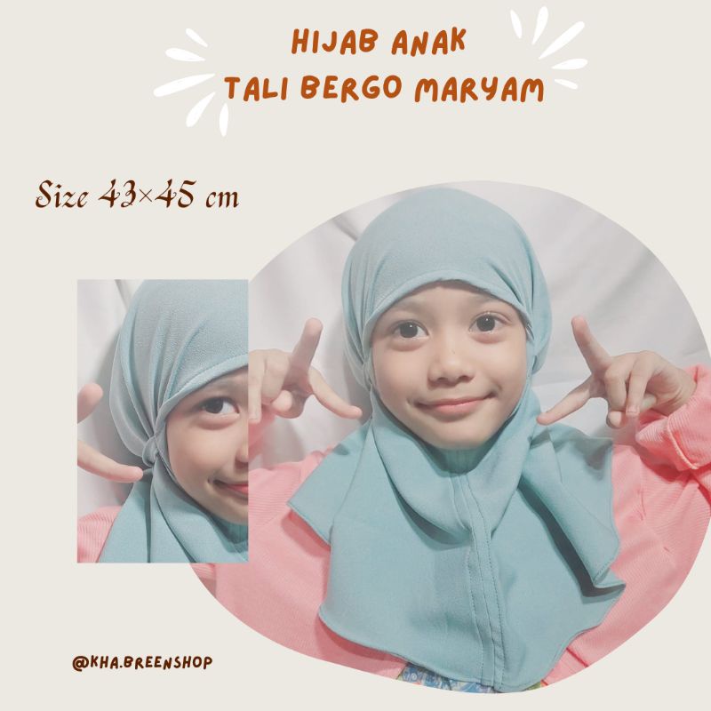 [Ready] Hijab Anak Bergo Maryam Tali Bayi Balita Newborn 0-3 Tahun