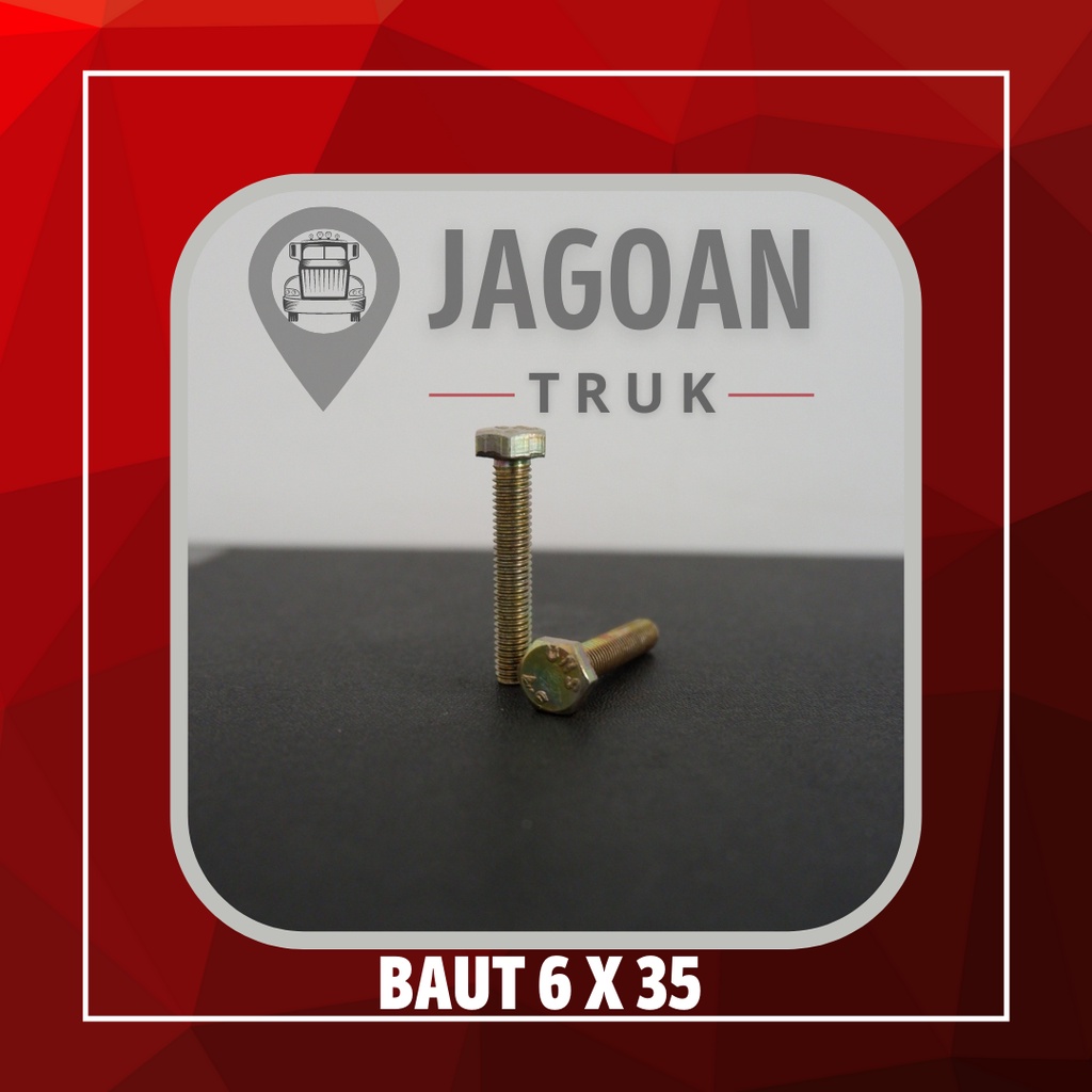 Baut Mur Ring Kuning BMK 6 X 35 mm 6x35mm Kunci 10 Kuat dan Halus