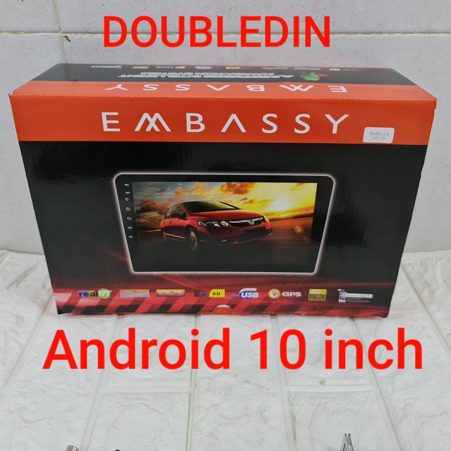 TV MOBIL MULTIMEDIA ANDROID EMBASSY 10 INCH BARU