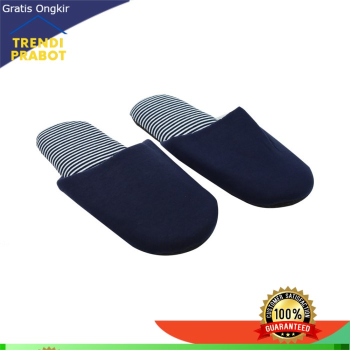 SANDAL RUMAH SANDAL TOILET SANDAL RUANGAN SLIPPER SET STRIPES 28CM NAVY