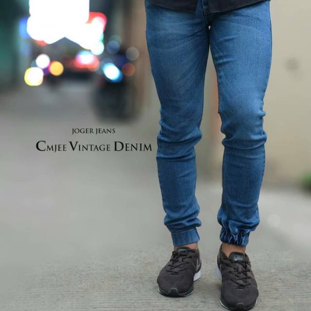 Celana Joger Jogger Jeans Denim Premium