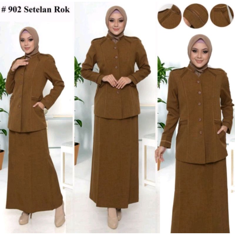 Baju Dinas Wanita Pemda Aceh Blazer PNS ASN Keki Seragam Pemda Khaki Wanita Baju  Dinas guru