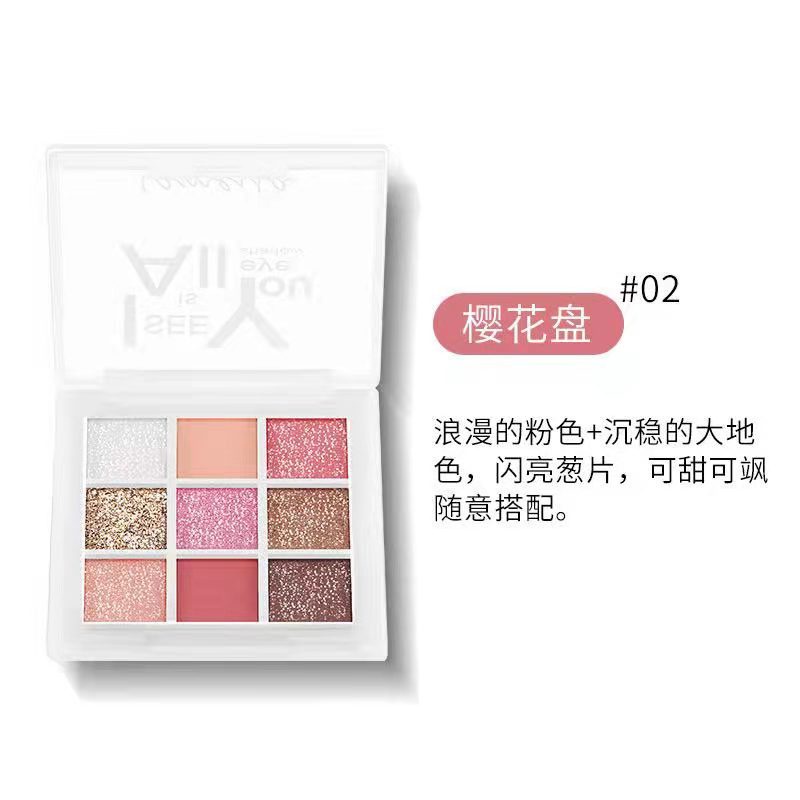 GIRLSNEED77 LAMEILA NEW Eyeshadow Palette 9 Warna Pigmen Glitter Lameila 5099 Pallete Eye Shadow Mata