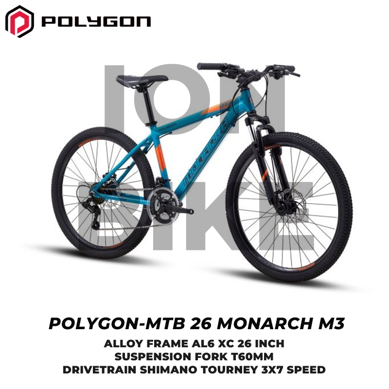 Sepeda MTB 26 Polygon Monarch M3 TOSCA Alloy Frame 7 Speed Monarch 3 Terbaru