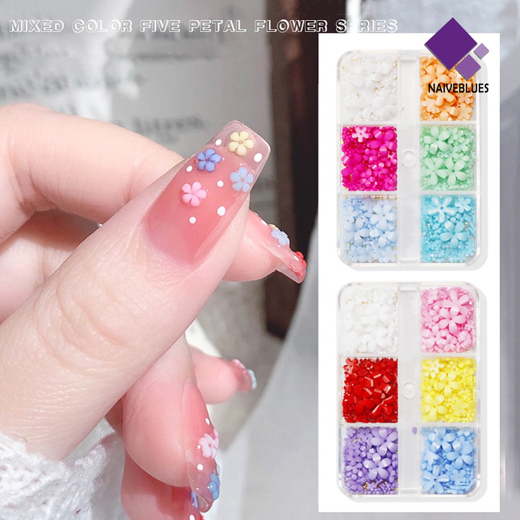 Naiveblue &gt; 1 Set Stiker Kuku Bahan Resin Efek Visual Berkilau Anti Air Untuk Dekorasi Nail Art