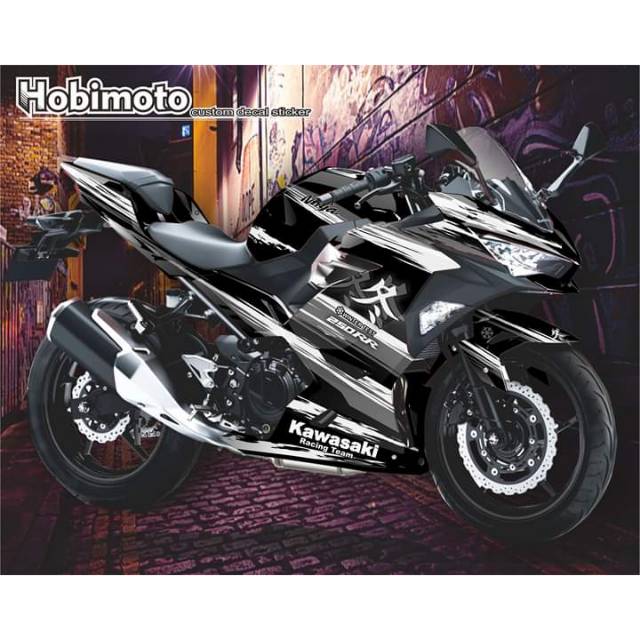 Decal Kawasaki New Ninja 250 FI Hitam Putih