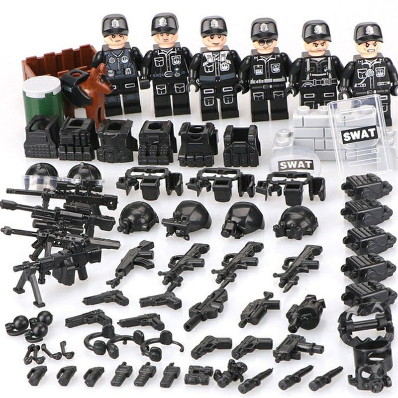 Lego Swat Set 6 Minifigure Soldier Pasukan Khusus WW2 Military Police Army