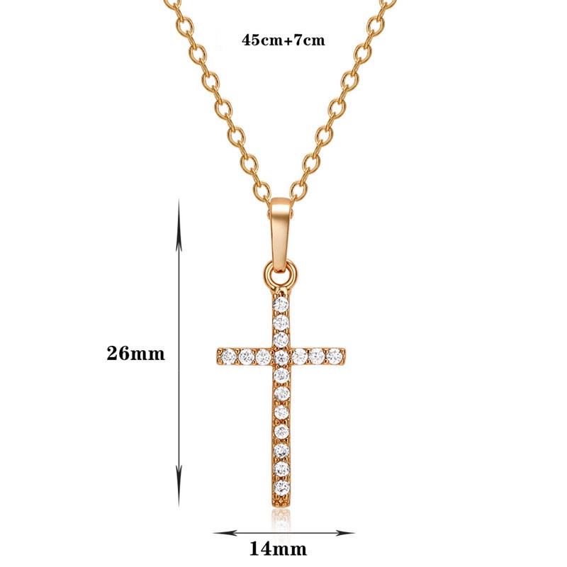 Fashion Alloy Kalung Liontin Salib Yesus Pacar Kepribadian Populer Aksesoris Perhiasan Pasangan Warna Emas Perak Rantai Pesona Logam