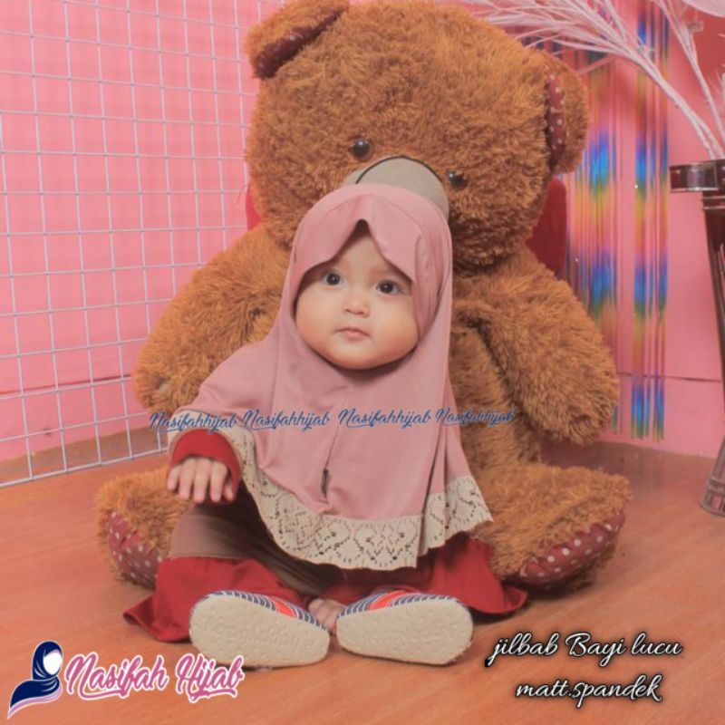 Jilbab LUCU / Jilbab Baby 0-3 tahun Jersey || Nasifahhijab-5
