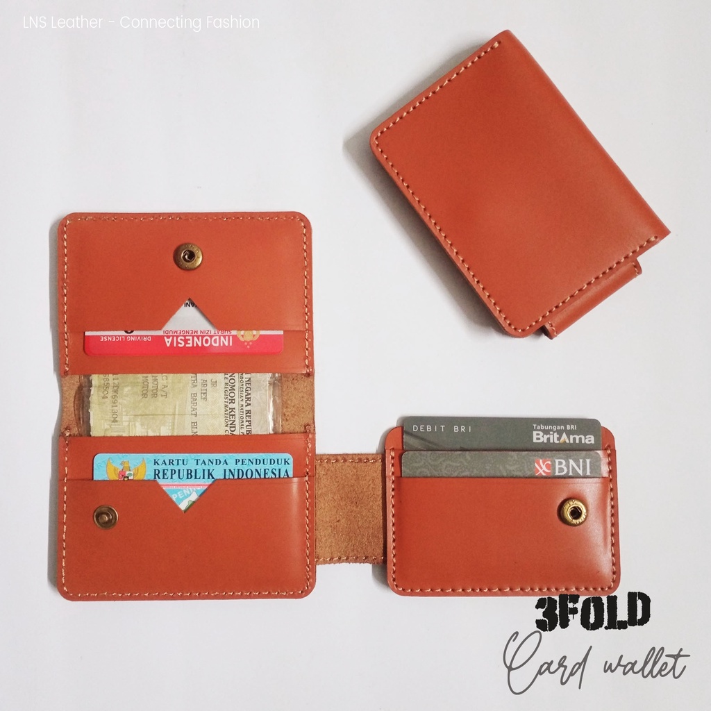 Card Holder Dompet Kartu Wallet Leather E-Money Tan - WSCH010