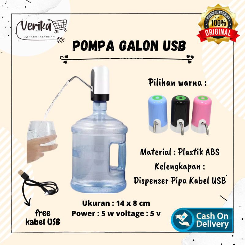 Pompa Dispenser Pencetan Galon Elektrik Recharge Alat Pompa Air Galon Electric Elektronik Panas Ding