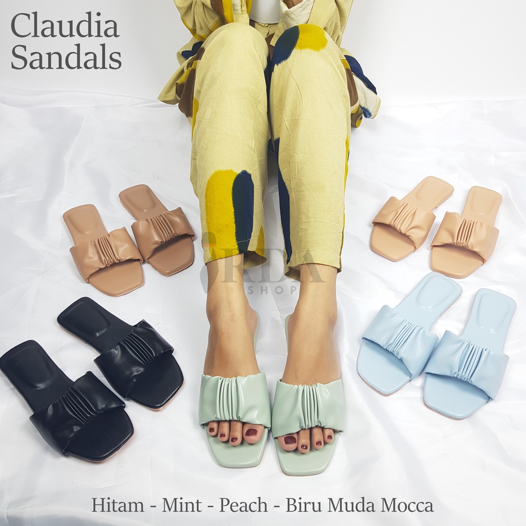 Irda - CLAUDIA Sandal Flat Wanita Scrunchie