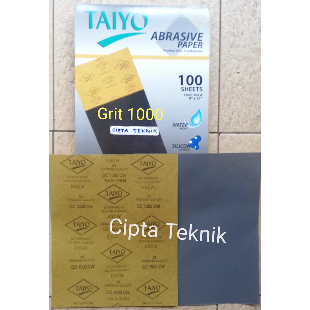 Amplas Kertas Taiyo Grit 1000 KSCW Waterproof Tahan Air CC 1000 CW Kertas Pasir Grit1000 Sand Paper