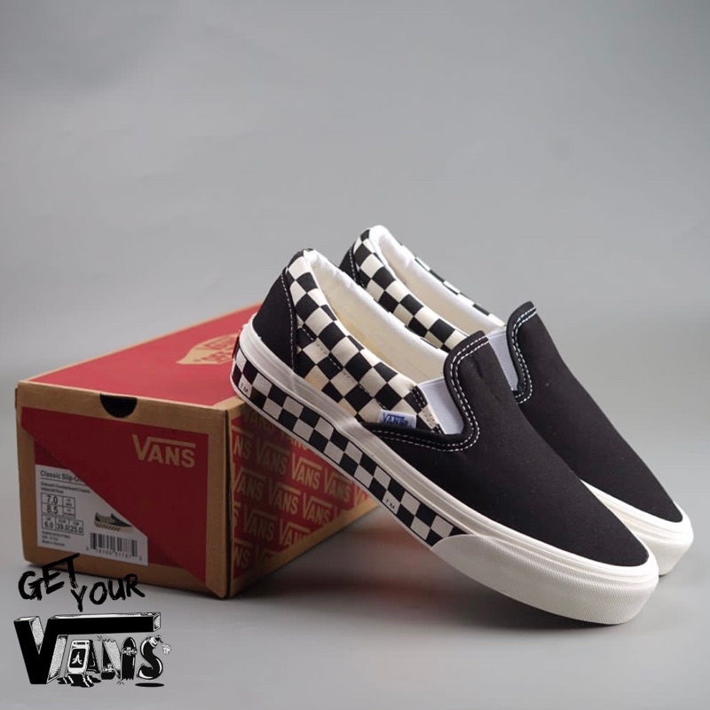 Vans Slip on Sidewall Checkerboard Original 100% Bnib