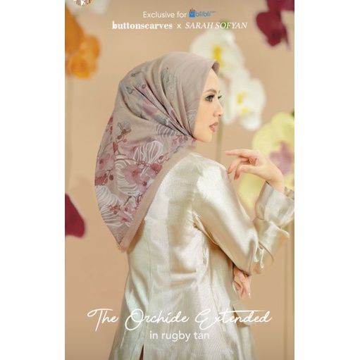 Buttonscarves Sarsof The Orchide Extended in Rugby Tan