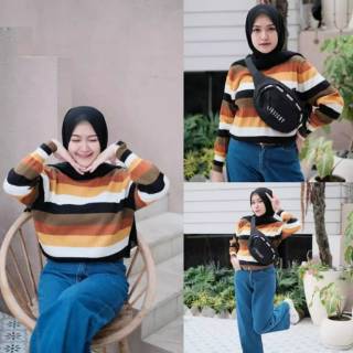 Summer knit oversize Baju  Rajut  Wanita  Sweater Rajut  