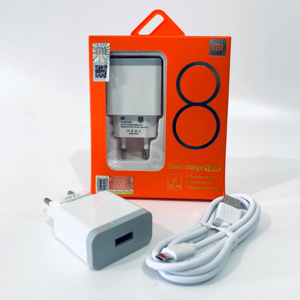 Travel Charger XIAOMI 8 MICRO USB 100% Qualcomm Fast Charging