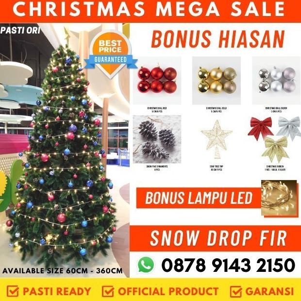 

Pohon Natal Besar 2 Meter 210 Cm 7 Feet Ft Jarum Cemara Lebat Premium ---Termurah---