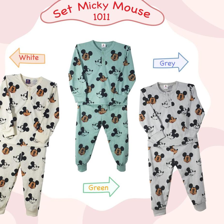 ♣ piyama panjang/ Piyama anak laki-laki dan perempuan 1-9 tahun mickey full / baju tidur anak mickey