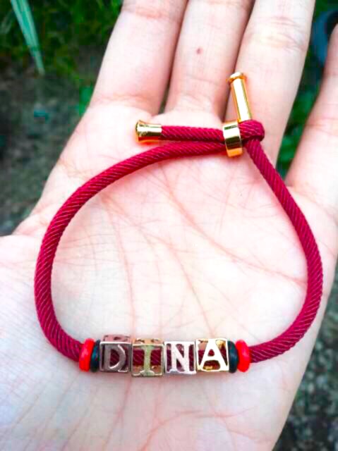 Gelang nama gelang tali hongkong gelang inisia gelang alphabet  replika emas