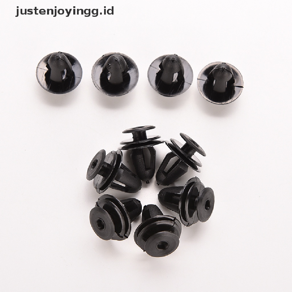 10pcs Klip Pengencang Pintu Mobil Bahan Plastik Warna Hitam Ukuran 8mm