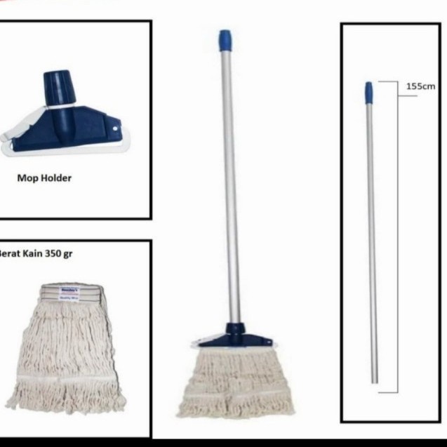 PEL JEPIT GAGANG STAINLESS KOMPLIT KAIN PEL LANTAI GAGANG PANJANG PEL MALL HOTEL RESTORAN DAPUR