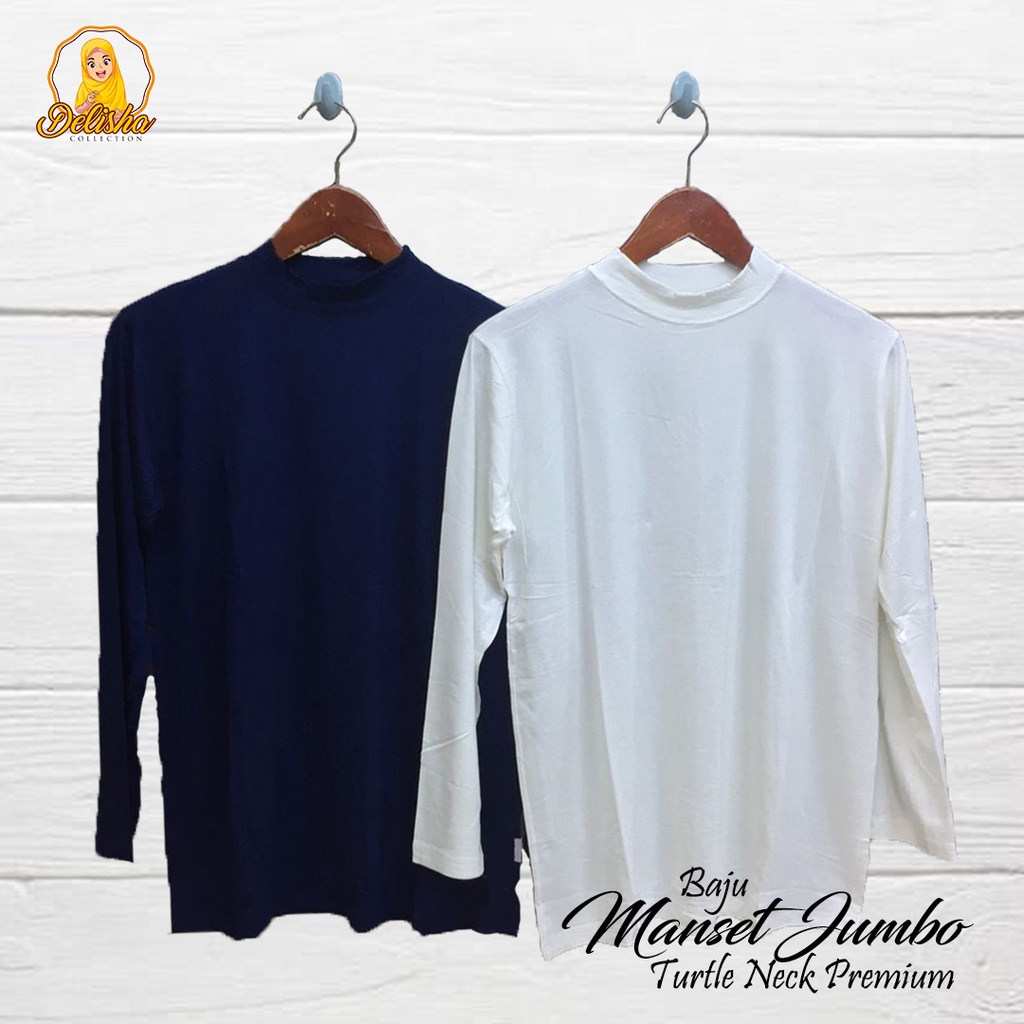 Baju Manset Lengan Panjang Basic Turtle Neck Rayon Premium Jumbo Daleman Wanita By : Islah