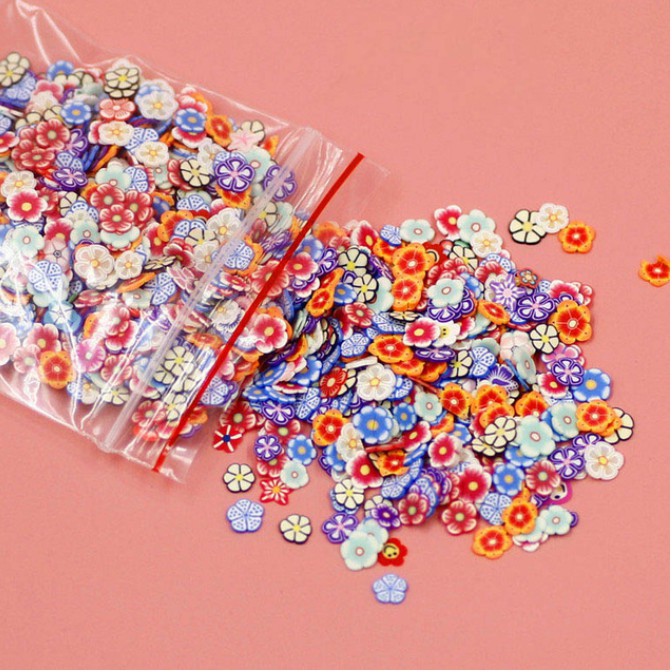 1000pcs / Set Potongan Buah Ukuran 5mm Berat 10g Untuk Dekorasi Nail Art / slime DIY