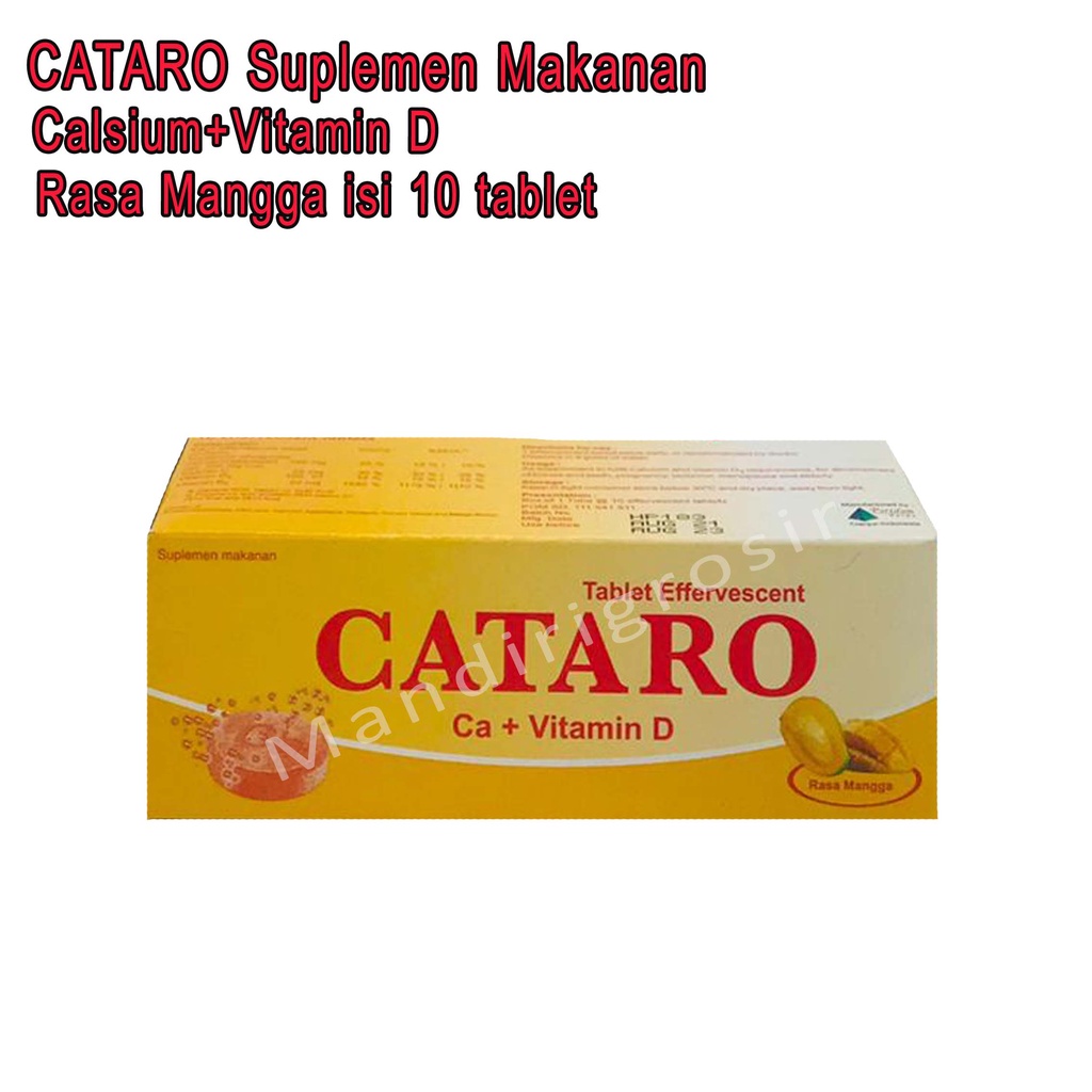 Calsium+Vitamin D *Cataro Suplemen Makanan * Rasa Mangga *Isi 10 Tablet