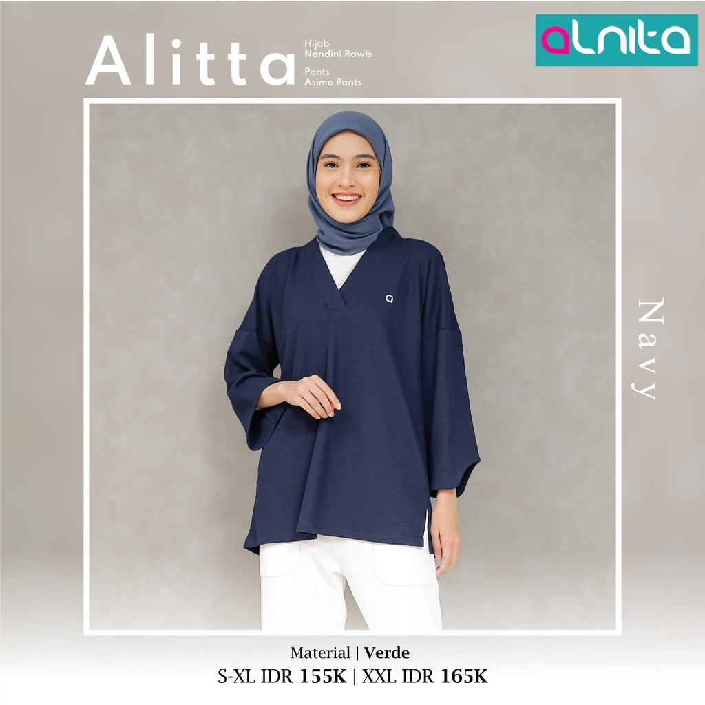 Alnita Alitta Atasan Bahan Verde Atasan Trendi Fashion Wanita by Alnita bisa COD