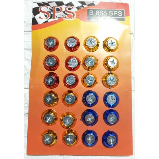 baut bulat obeng + warna warni