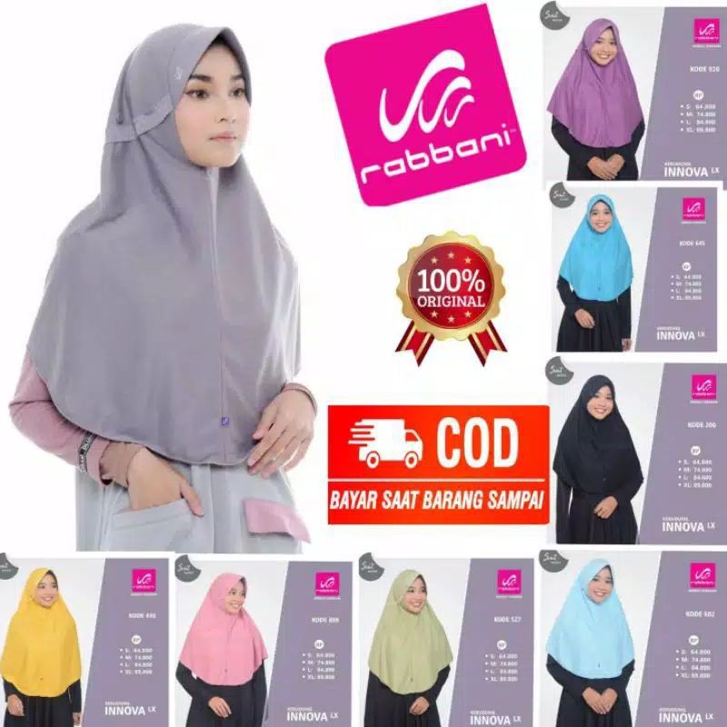 KERUDUNG WARNA INNOVA LX RABBANI ORIGINAL
