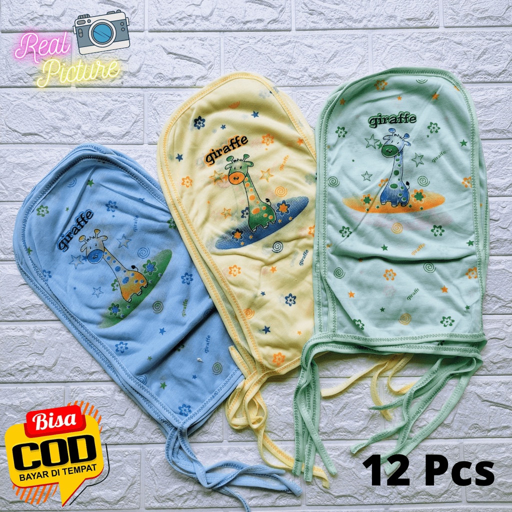 1 Lusin Popok Sambung Handuk Bayi Baru Lahir / 12 PCS Popok Bayi Kain Sablon