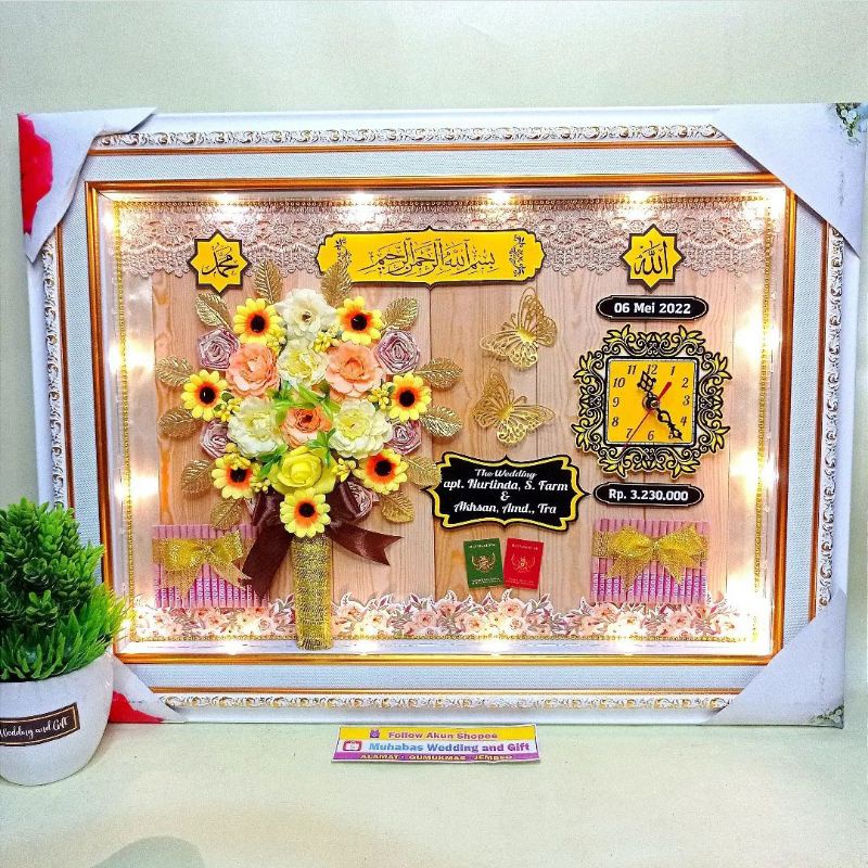 Mahar Buket / Mahar Pernikahan Jam / Mahar Modern / Mahar Jam / Mahar Bingkai Uang
