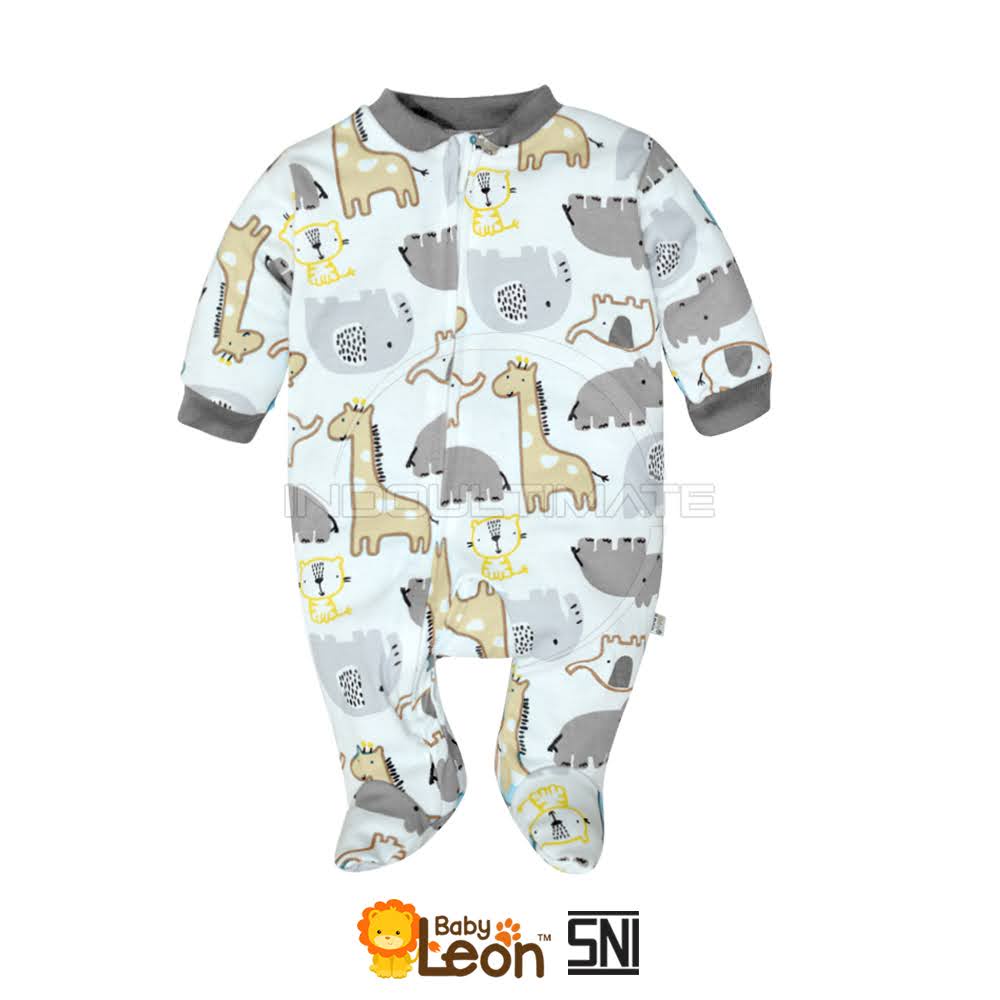 Perlengkapan Bayi BABY LEON Baru Lahir Newborn ZOO SERIES Jumper Jumsuit Jumpsuit Bayi Pakaian Bayi Celana Bayi Kaos Bayi Setelan Baju Bayi Topi Bayi Sarung Tangan Bayi Sarung Kaki Bayi-Jumper Tutup Gray