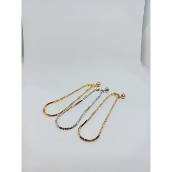 gelang tangan perempuan model Milano kaca 1 bel  perak 925 asli lapis emas putih - perhiasan gelang tangan silver 925 terbaru