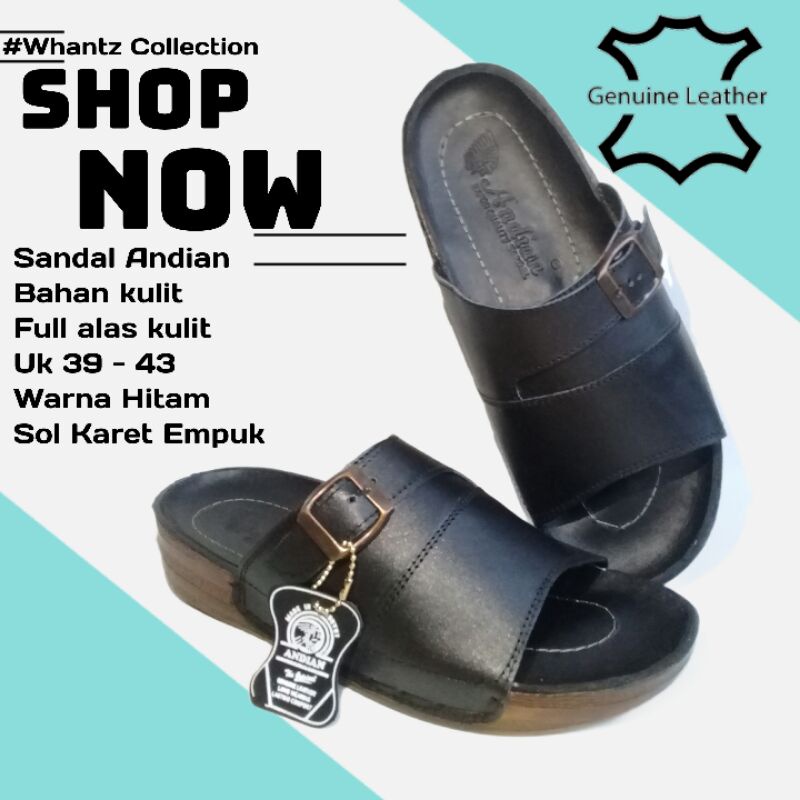 SANDAL KULIT ANDIAN ORIGINAL KULIT FULL ALAS KULIT REALPICT