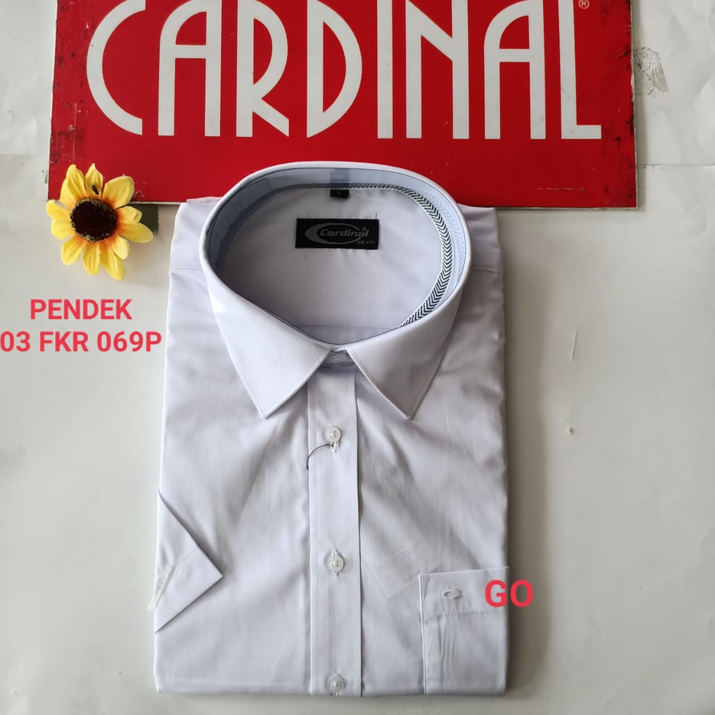 gof M-L CARDINAL KEMEJA FORMAL PENDEK Polos RegularFit Pakaian Kemeja Kerja Pria Kantor Acara Resmi Pakaian Wisuda Original KPF