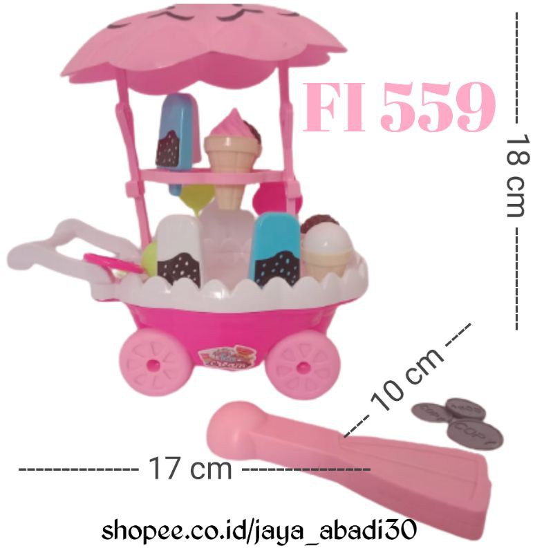 FI 559 - MAINAN GEROBAK ICE CREAM DAN PERMEN LOLLIPOP ATAU ES KRIM CANDY FI559