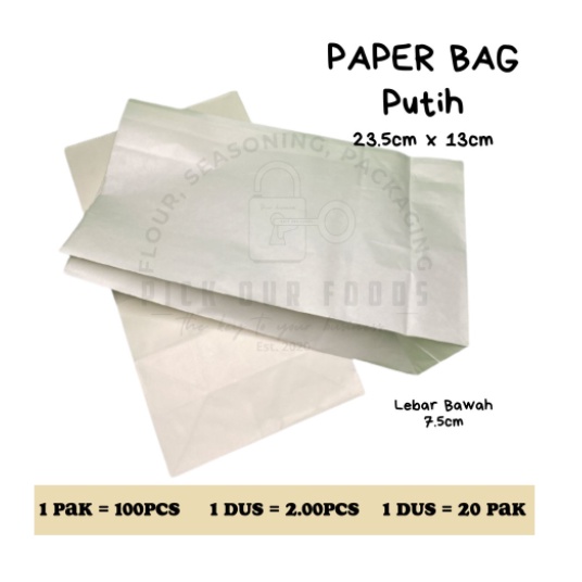 Paper Bag / Kantong Kertas / Kantong Roti / Fried Chicken 100pcs