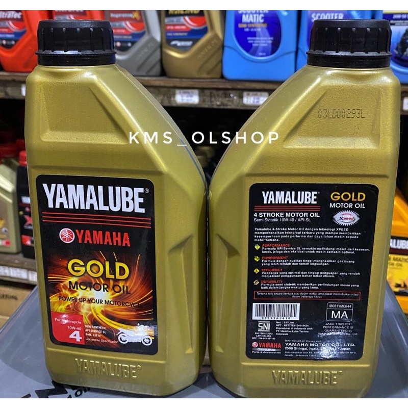 Oli Yamalube Gold SL 10W-40 JASO MA 800 ml Oli mesin motor 0.8 Liter Yamaha asli