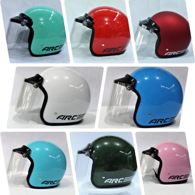 Helm Bogo Arc Polos KACA DATAR BENING Dewasa Pria Dan Wanita