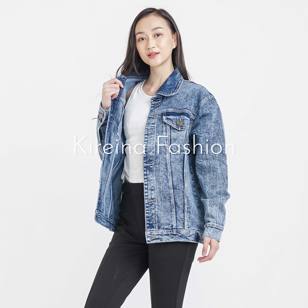 Jaket Jeans Unisex Jaket Denim Tebal Wanita | Kireina Fashion