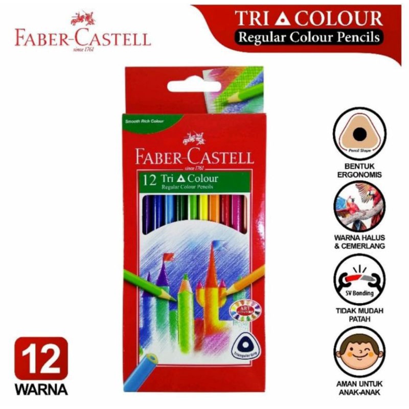 

Pensil Warna Faber Castell 12 Warna Regular Colour Pencils Berwarna Halus dan Tidak Mudah Patah Aman Untuk Anak
