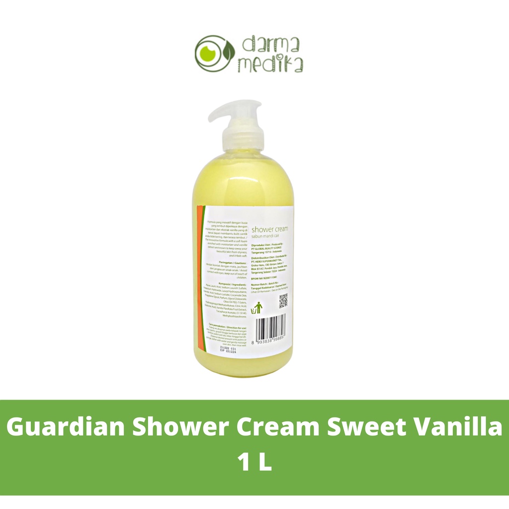 Guardian Sweet Vanilla Shower Cream Premium Sabun Mandi Cair 1 L 1L